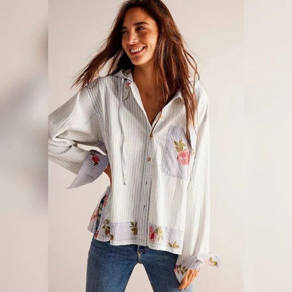 Free People About to Slide Hoodie Shirt XS NWOT